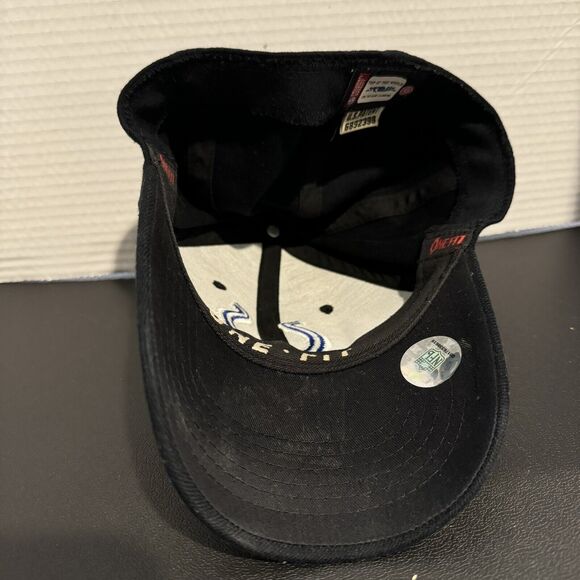 Indianapolis Colts Black Hat Stretch One Fit Horseshoe Logo Cap Football - Picture 5 of 9